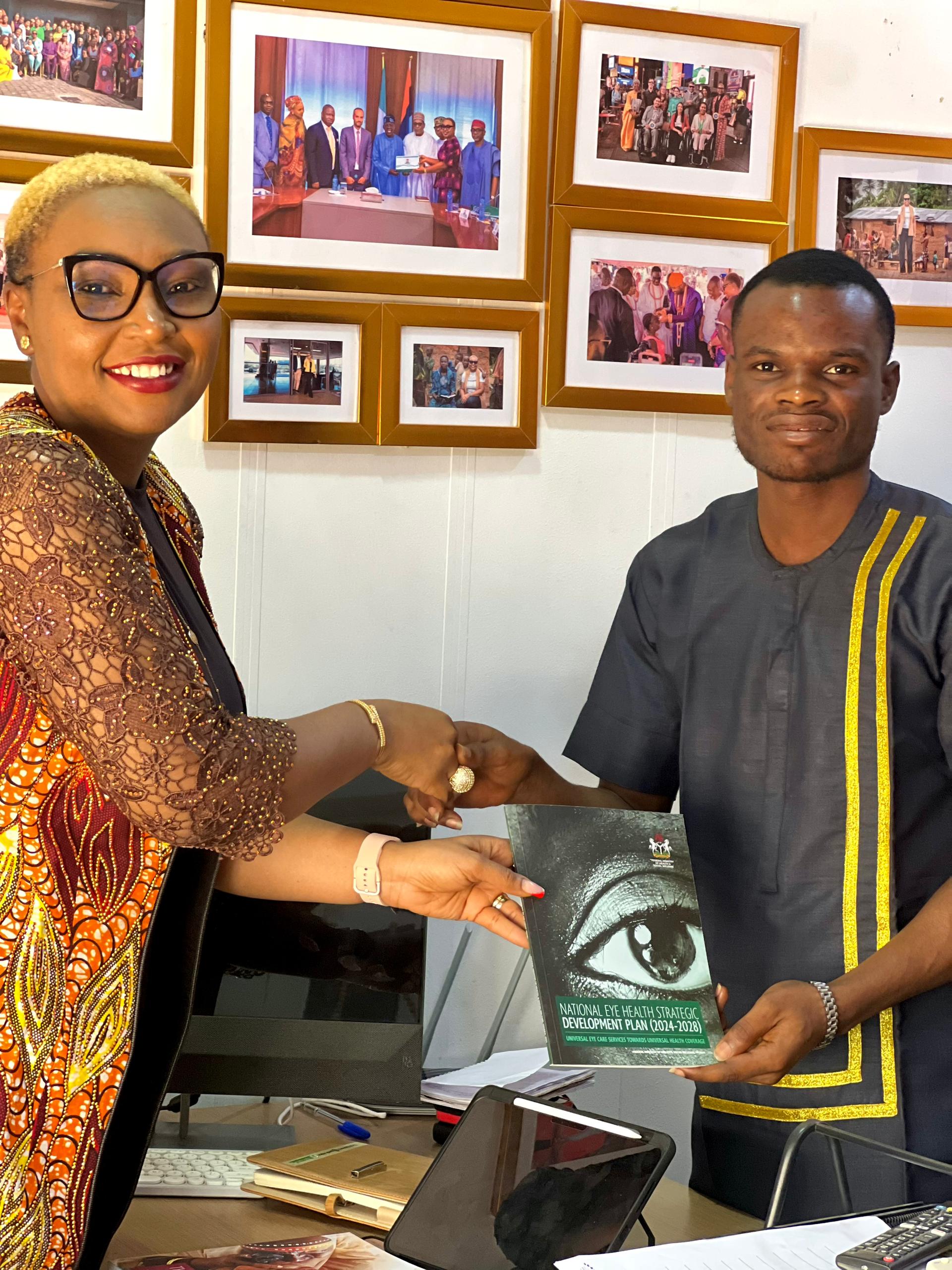 NOSA National Courtesy Visit to the National Co-ordinator Eye Health Policy in Nigeria